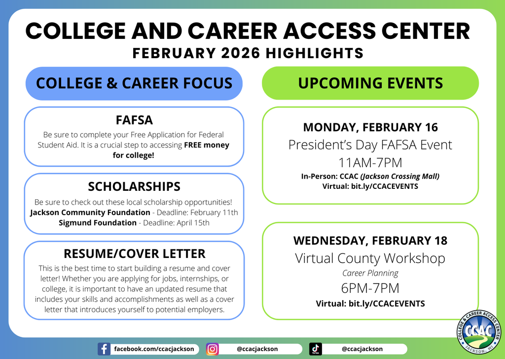 College and Career Access Center flyer 
