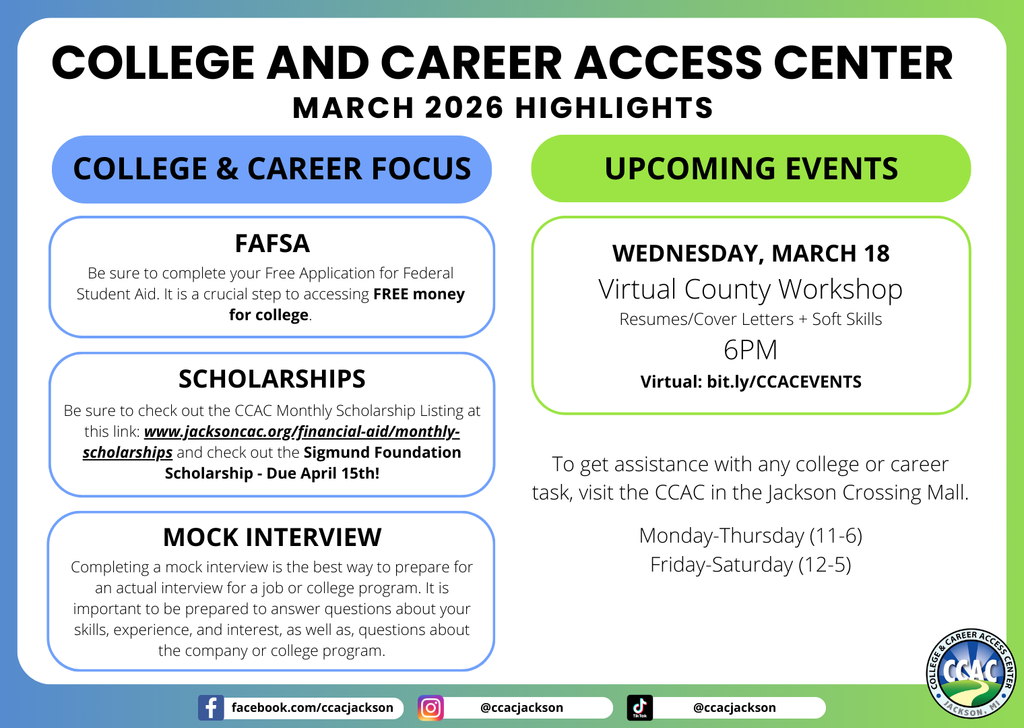 College and Career Access Center flyer 