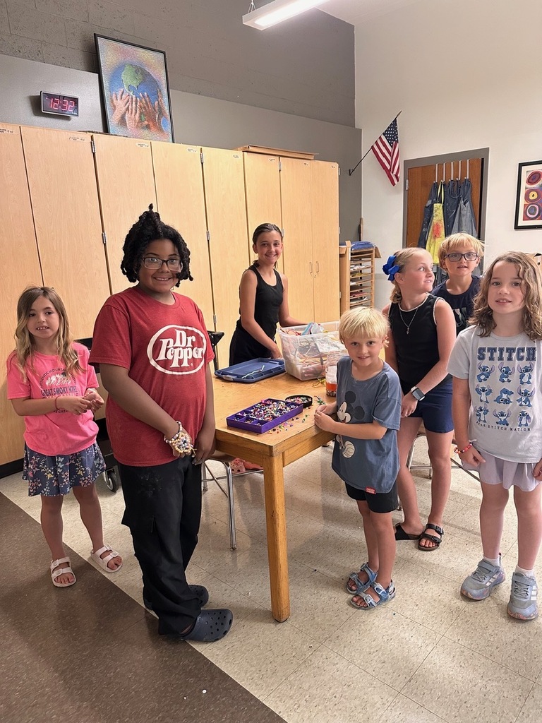 Students doing crafts.