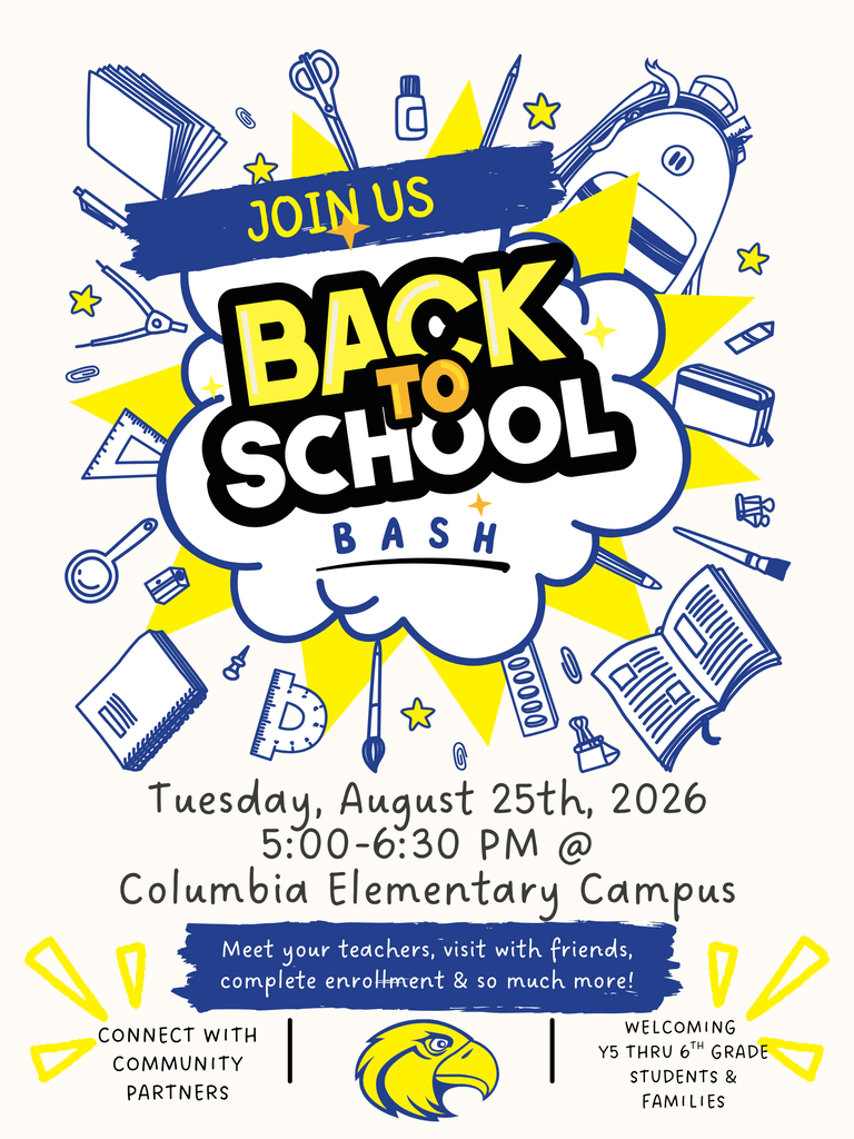 Back to School Bash Flyer: August 25th from 5:00-6:30 pm