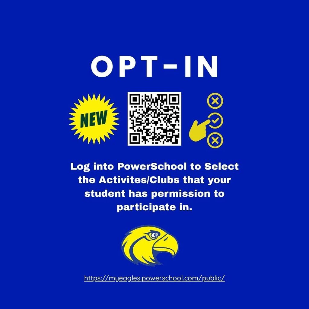 Opt-in log in QR code for powerschool to select activities and clubs