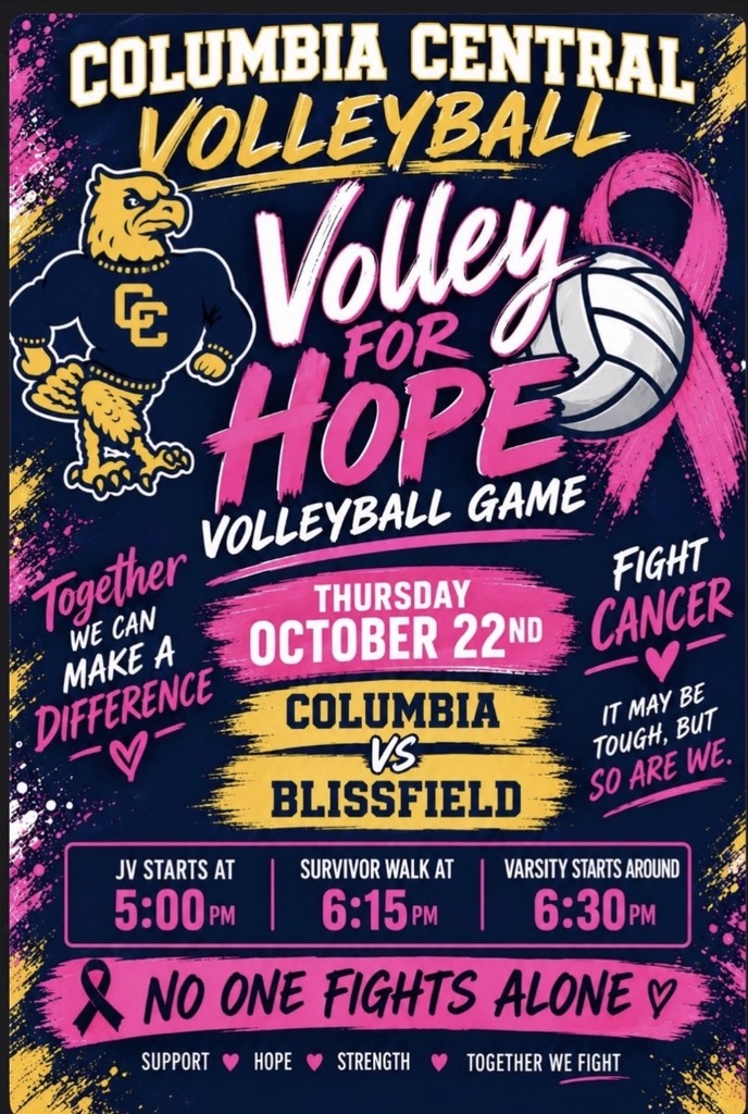 Volley for Hope Thursday October 22nd at CCHS (JV starts at 5, Varsity at 6:30 pm)