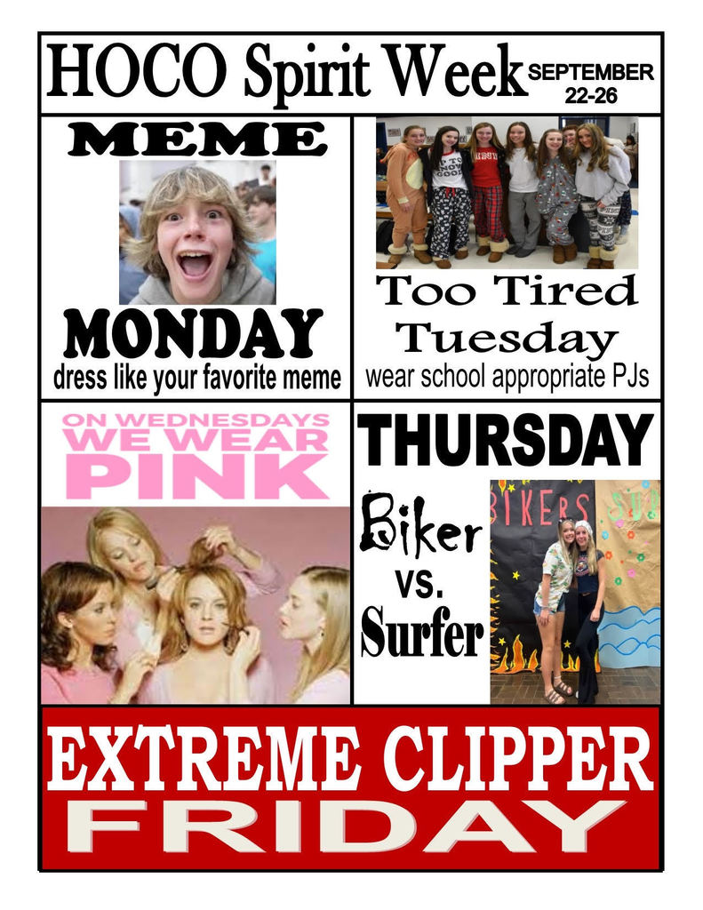 2025 Fall HOCO Spirit Week Themes