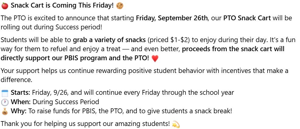 PTO Snack Cart