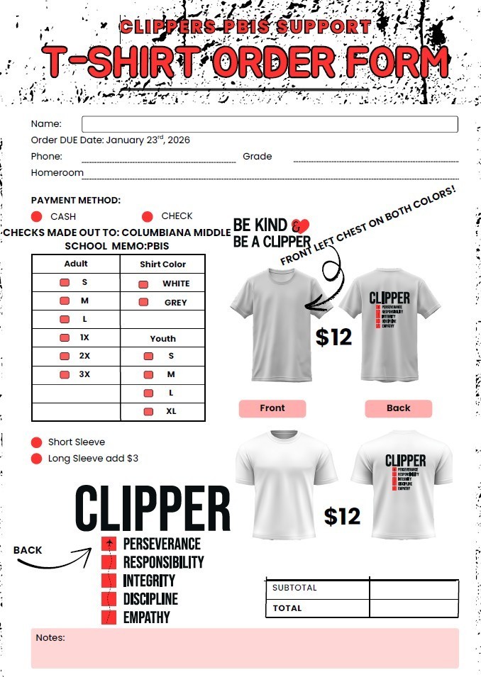 PBIS T-Shirt Fundraiser