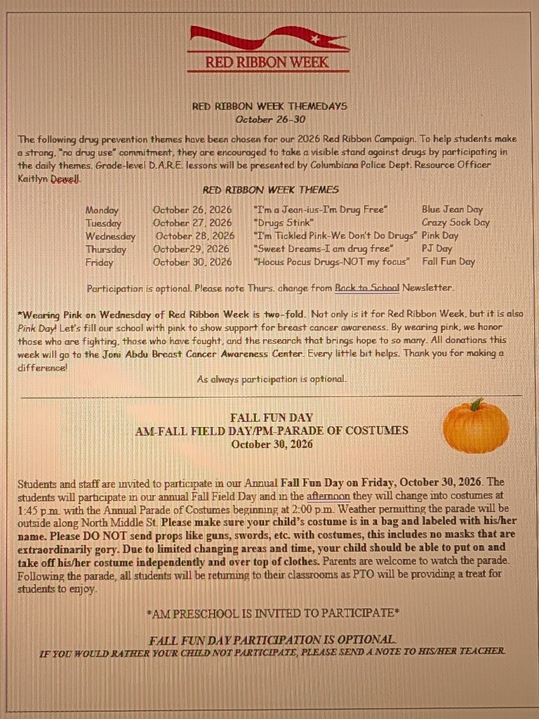 Red Ribbon/Fall Fun Day