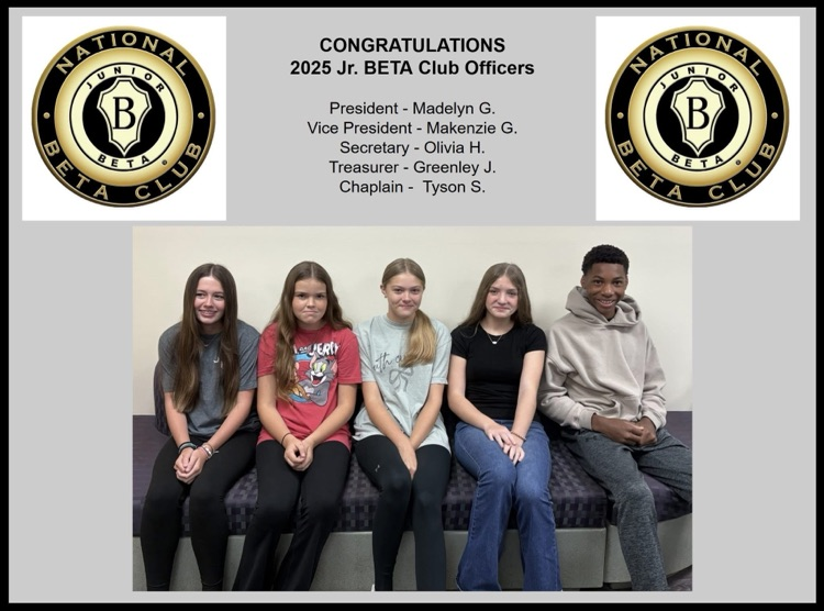 NMS Jr. Beta Club Officers 