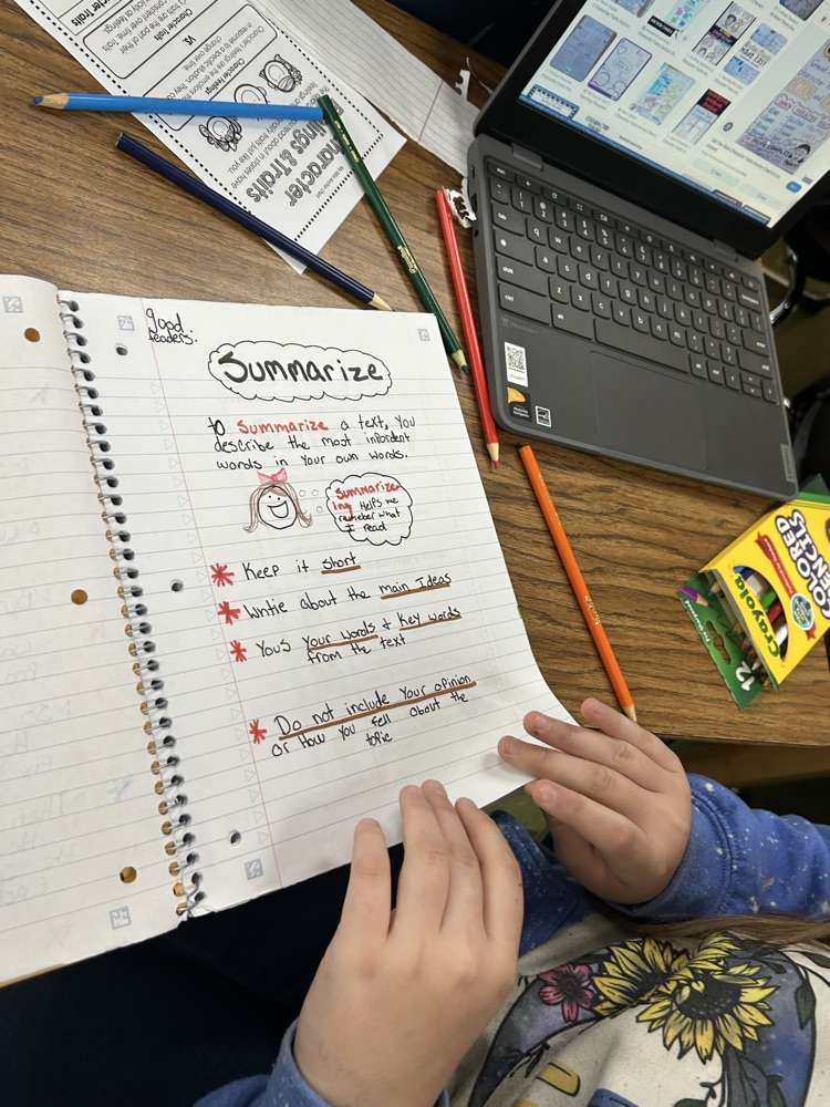 Mrs. Nobles students share anchor charts