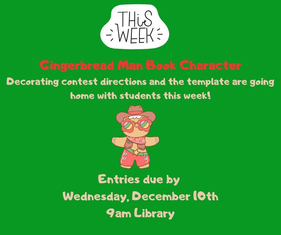 Gingerbread Man Book Character Contest !