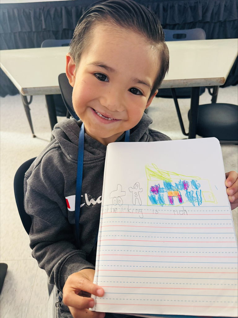 Our kindergarteners are shining bright as they practice writing sentences using the digraph “ch”!