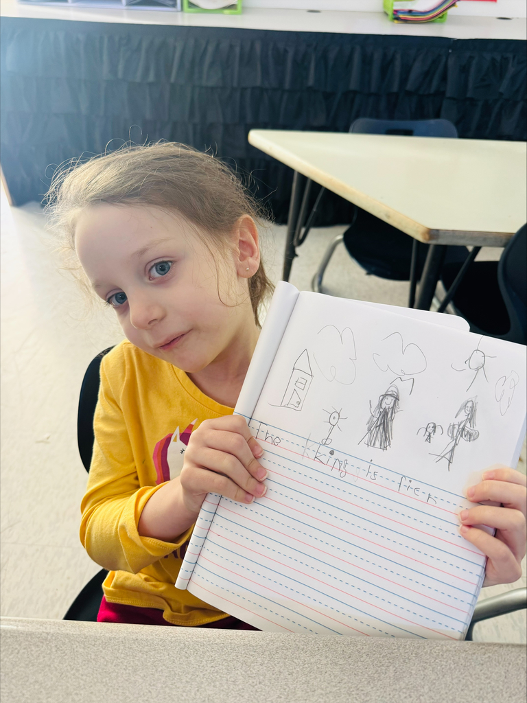 Our kindergarteners are shining bright as they practice writing sentences using the digraph “ch”!