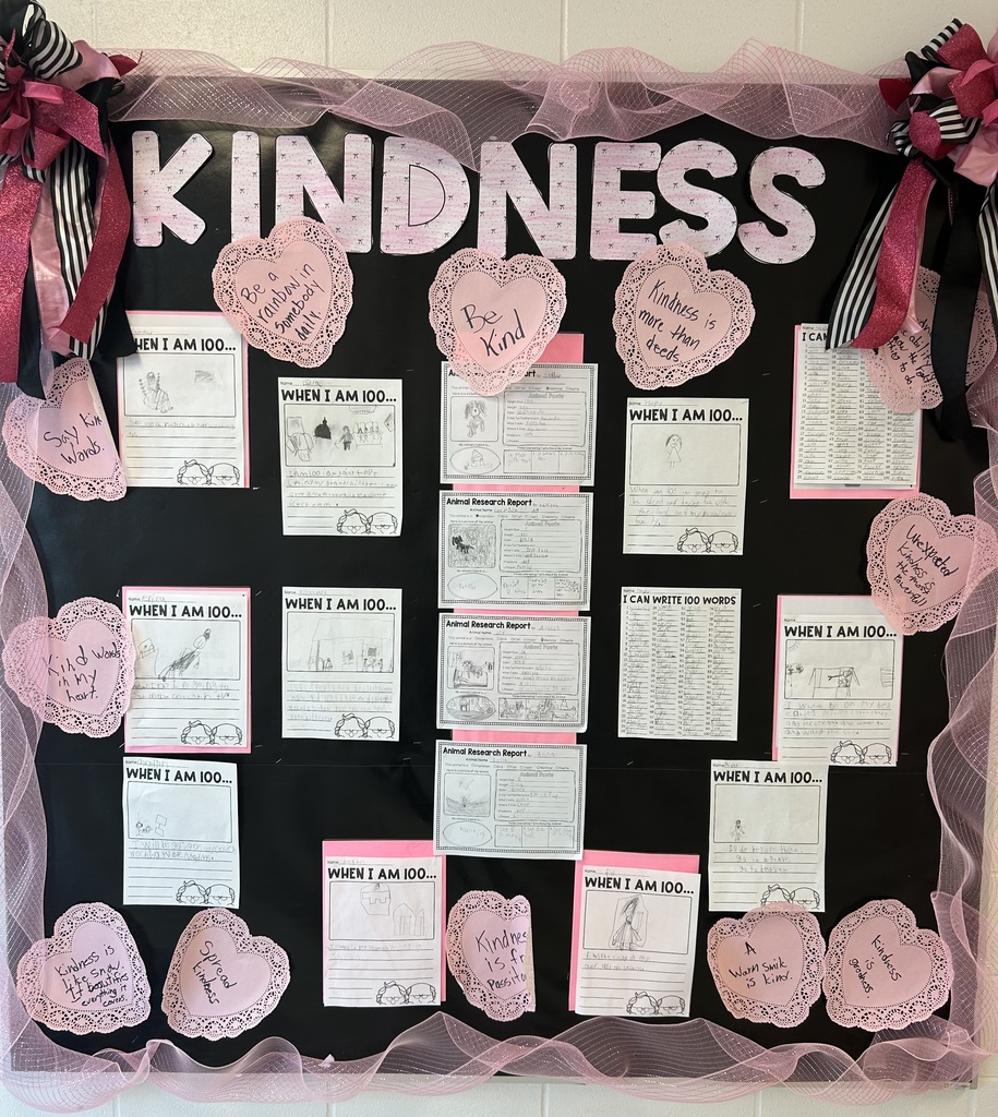 Our hallways are blooming with bulletin boards celebrating KINDNESS throughout February.