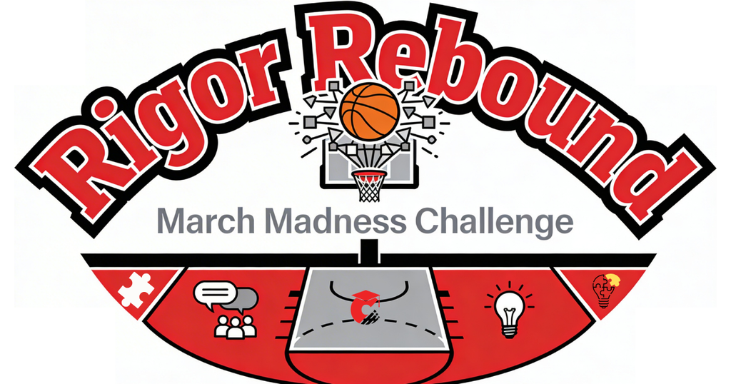 Basketball Graphic with a court, a lightbulb and people talking