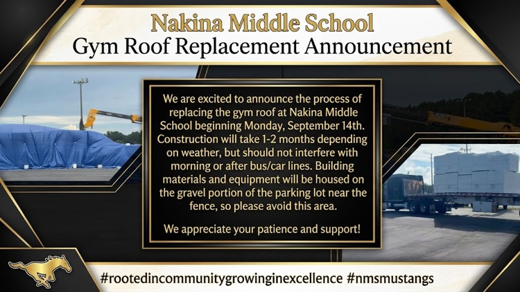 Gym Roof Replacement Announcement 