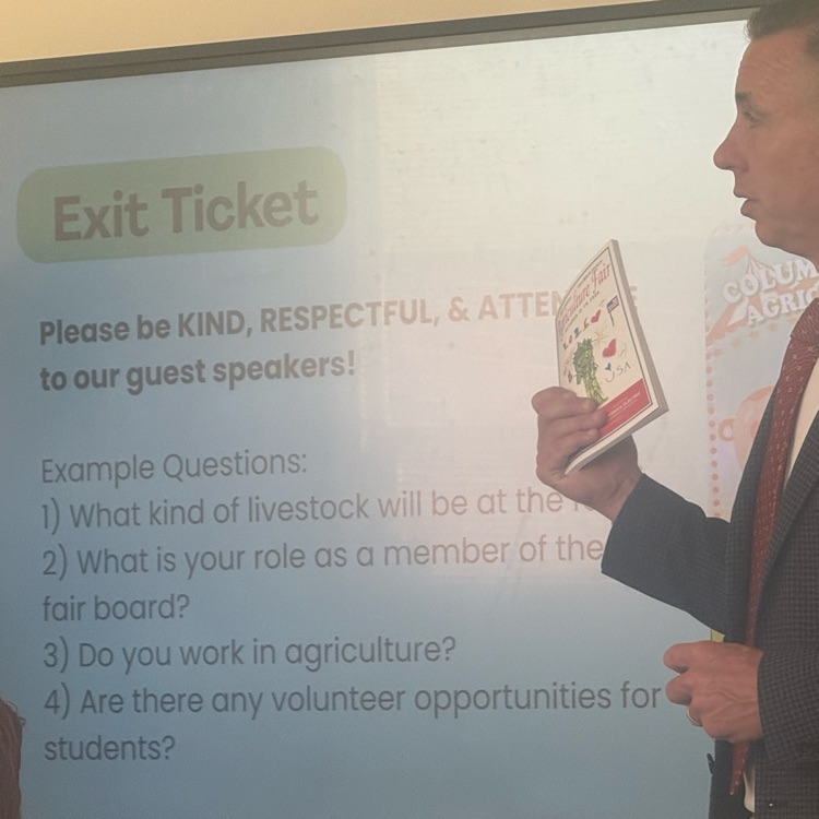 NMS AgriScience: Jess Hill and Brent Watts guest speakers.