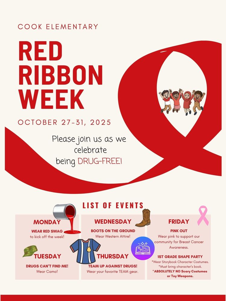 October 27-31, 2025 Red Ribbon Week Dress Code