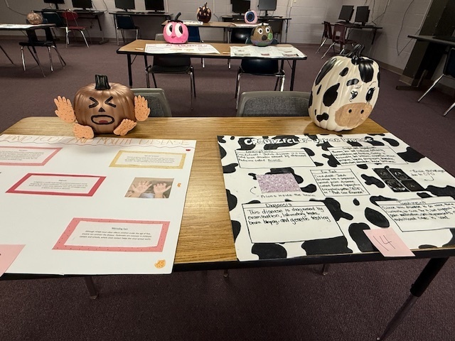 McKellar students use pumpkins to represent a medical condition. 
