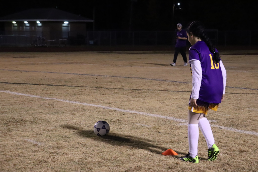 Columbus High girls soccer team practices before the game