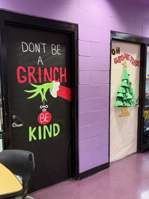 CMS teachers decorate their doors for the holiday season.