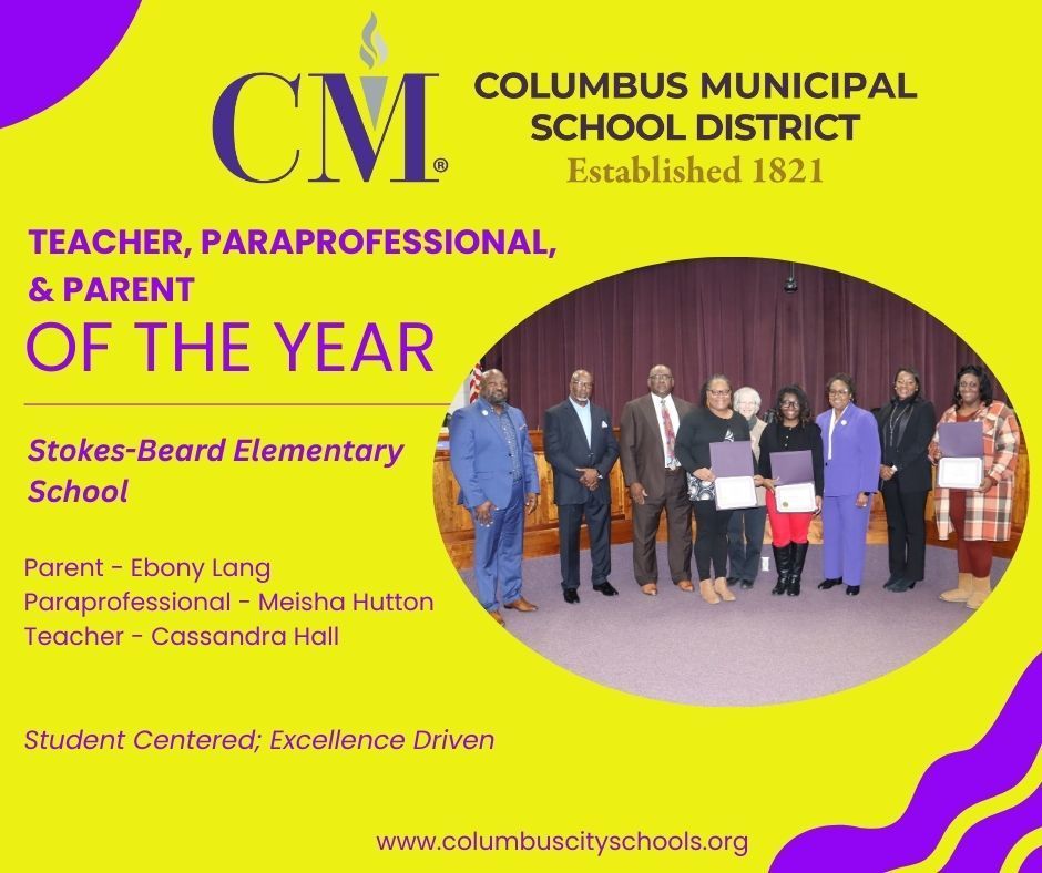 Stokes-Beard Elementary teacher, paraprofessional, and parent of the year.
