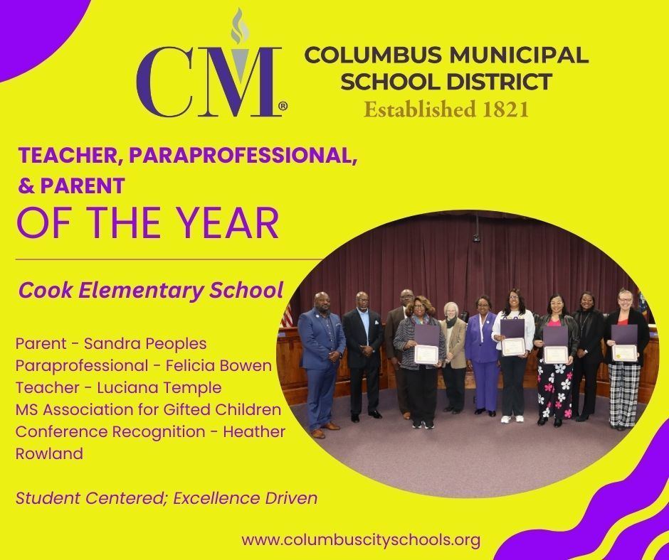 Cook Elementary teacher, paraprofessional, and parent of the year