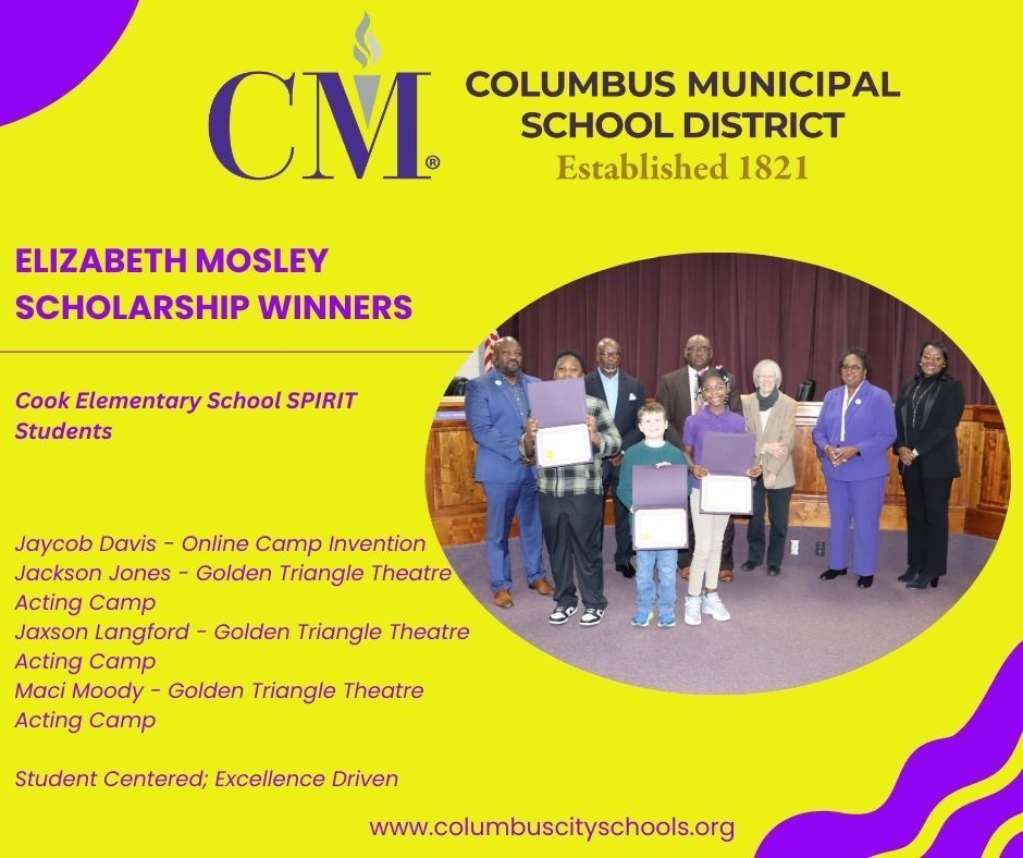 Cook Elementary Elizabeth Mosley Scholarship Winners