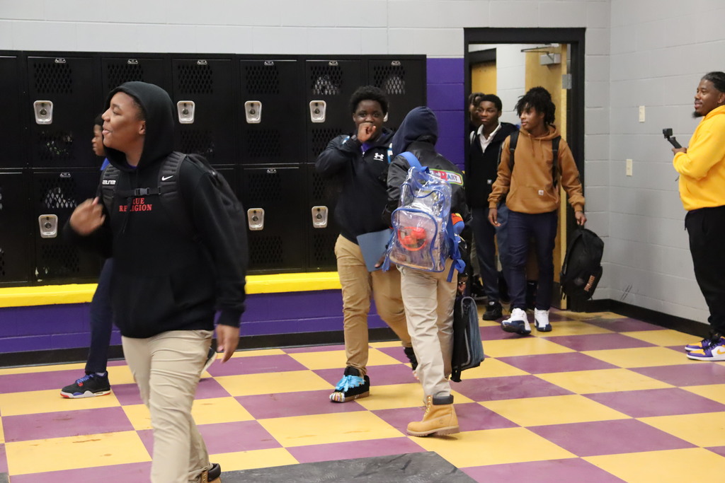 Students react to seeing improved weight room.