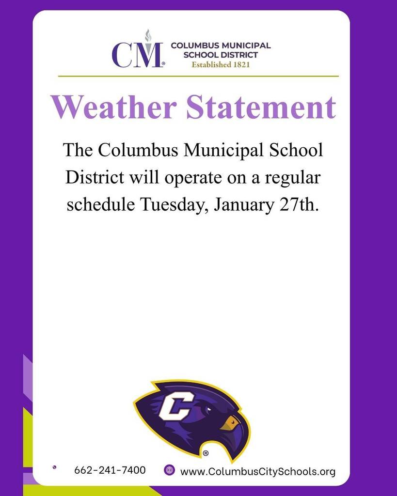 CMSD will operate on a regular schedule on Tuesday.