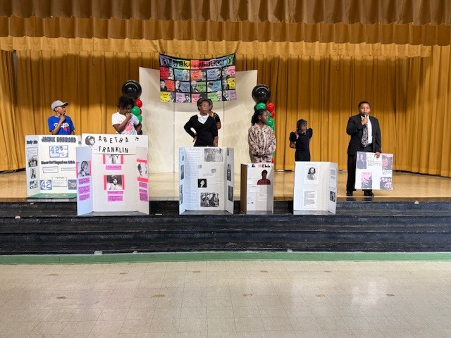 Sale Elementary students performing at the school's Black History Month program. 