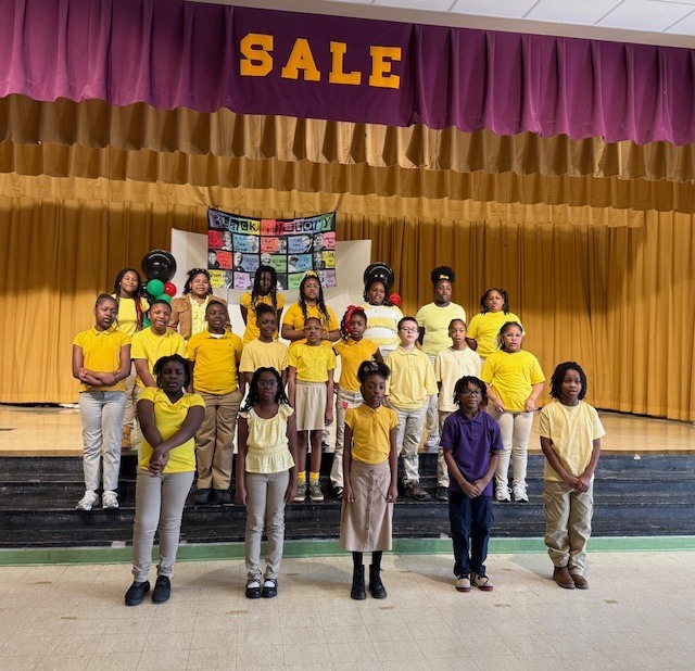 Sale Elementary students performing at the school's Black History Month program. 