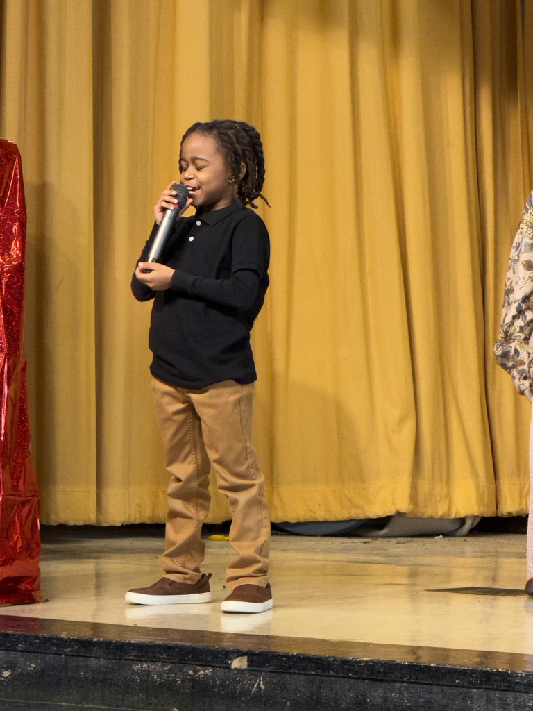 Sale Elementary student performing at the school's Black History Month program. 