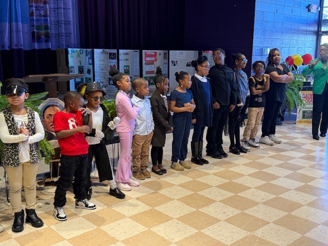 Students at the Fairview Elementary Black History Month program. 
