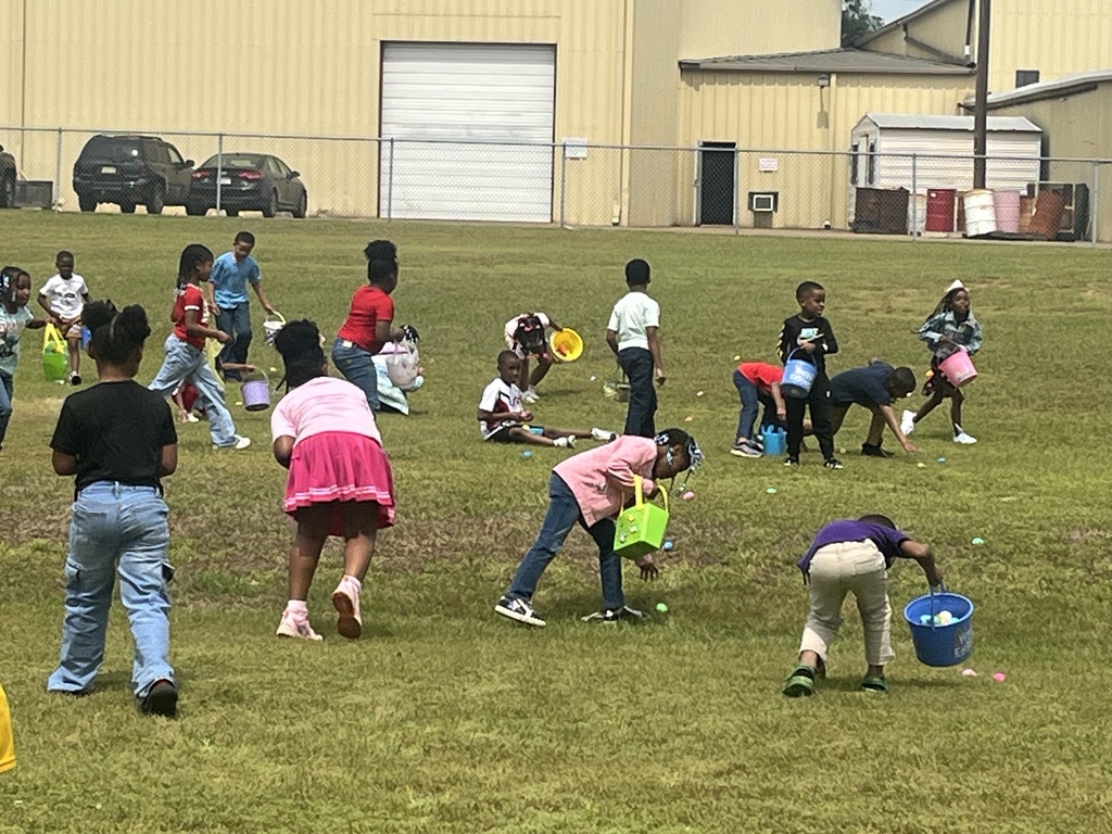 Fairview Elementary students participate in an Easter Egg hunt at the school.