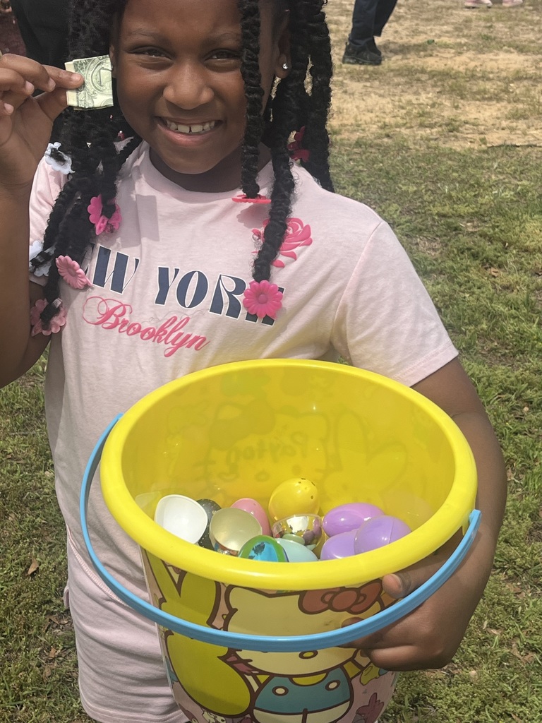 A Fairview Elementary students finds the Golden Egg with a prize.