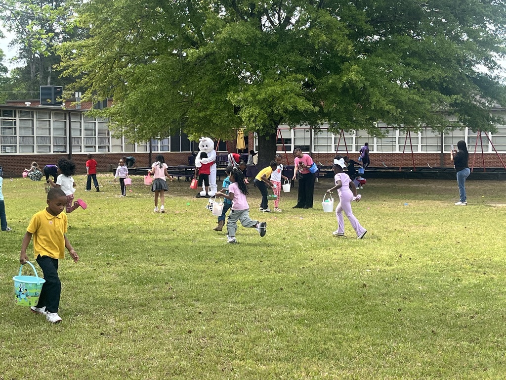 Fairview Elementary students participate in an Easter Egg hunt at the school.