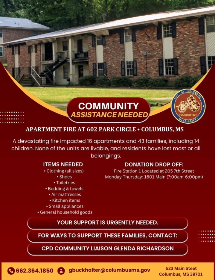 Community assistance for fire victims.