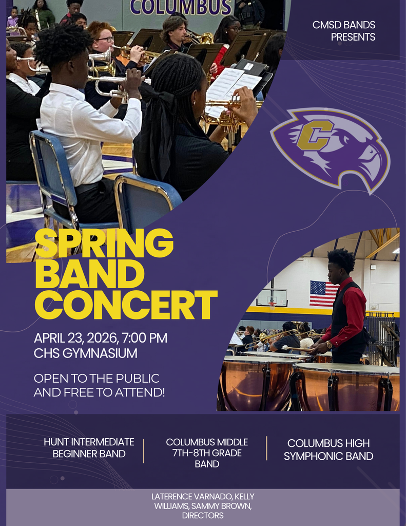 CMSD Spring Band Concert. April 23, 2026 at 7 PM