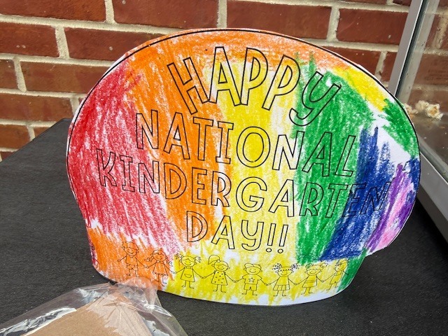 National Kindergarten Day headband colored by a student.