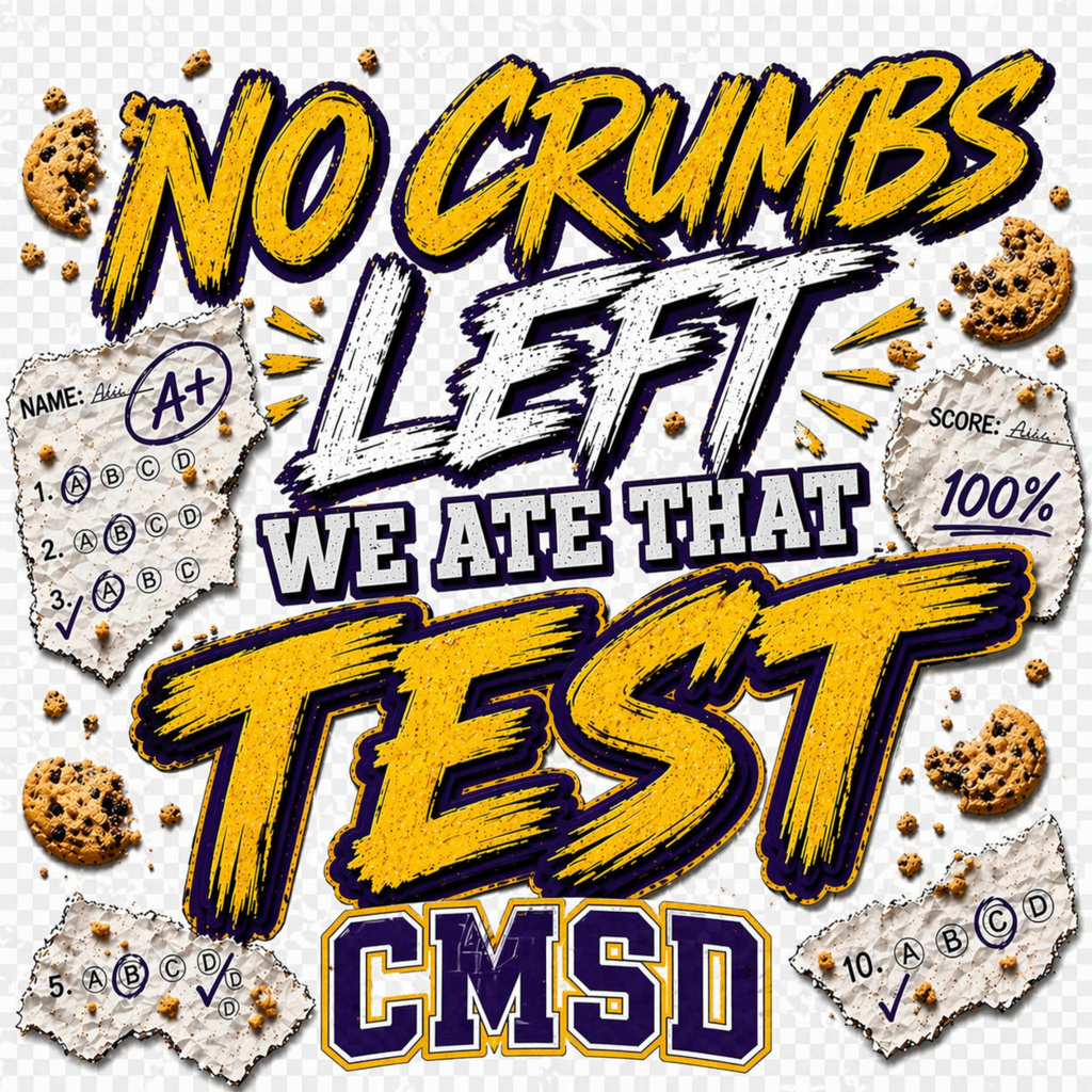 No Crumbs Left, We Ate That Test poster to gear up students before state tests. 