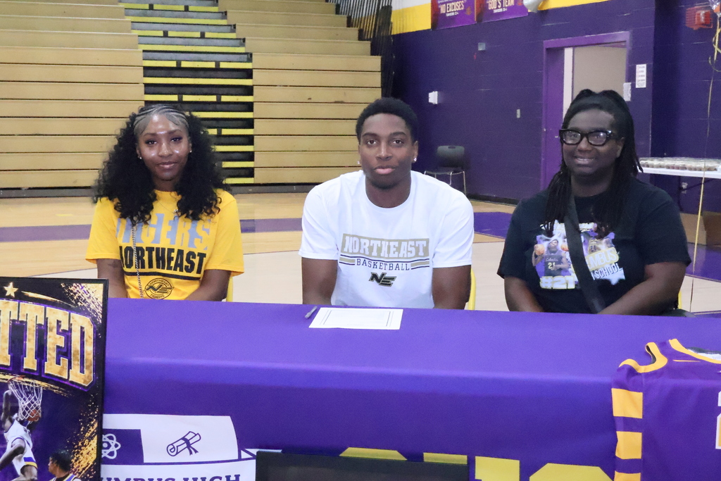 Jawaun Thomas signs to play basketball with Northeast Mississippi Community College. 