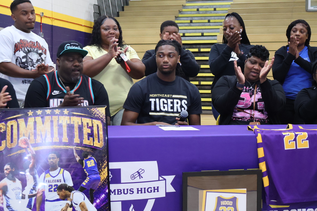 Michael Hood Jr. signs to play basketball with Northeast Mississippi Community College. 