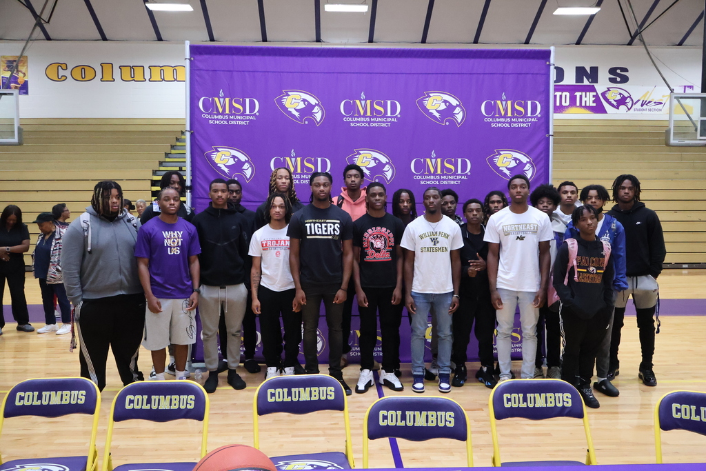 The CHS boys basketball team congratulates the four players that signed to play with college teams.
