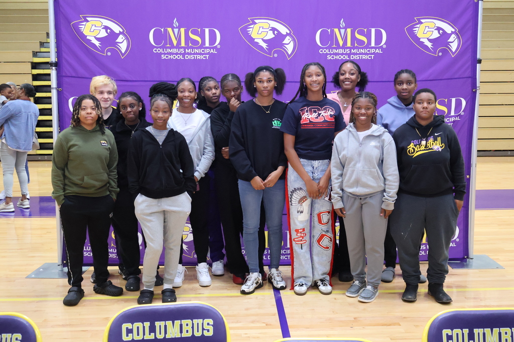 The Columbus High girls basketball team congratulates Kamryn Coats on signing with ICC.