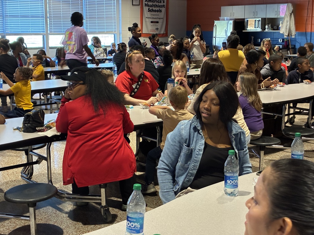 Students at Cook Elementary enjoy "Muffins with Mom" on Friday morning. 