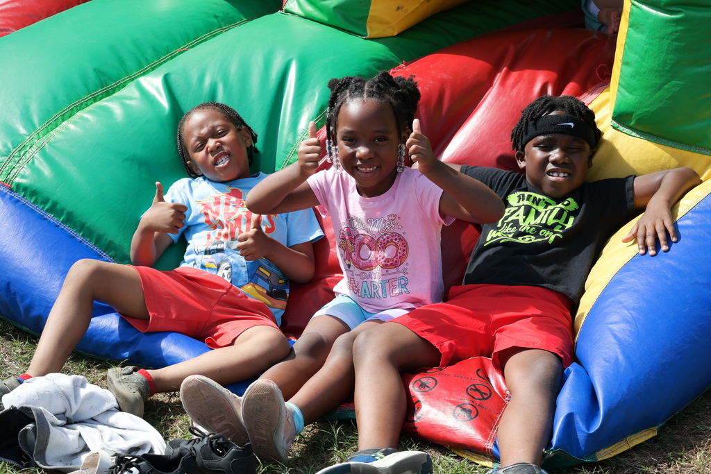 Kids play at the "Meet the Coach" event at CHS.