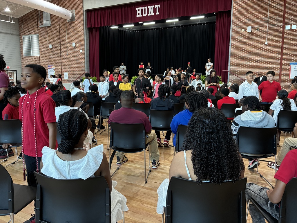 Hunt Intermediate School 5th graders are recognized for their academic achievements.
