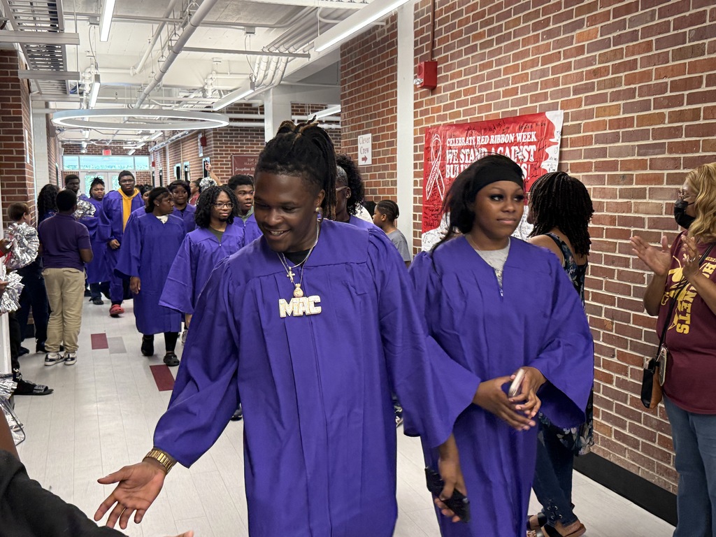 Columbus High seniors walked through all the schools and central office today for one last time. They were greeted by cheers, hugs, and high-fives. 
