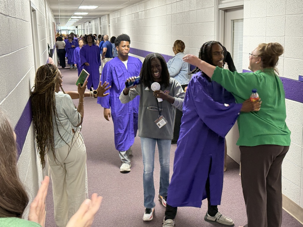 Columbus High seniors walked through all the schools and central office today for one last time. They were greeted by cheers, hugs, and high-fives. 