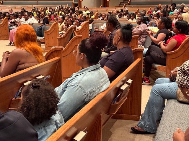 Parents watch  Fairview Elementary's  Awards Day Ceremony on Wednesday morning.