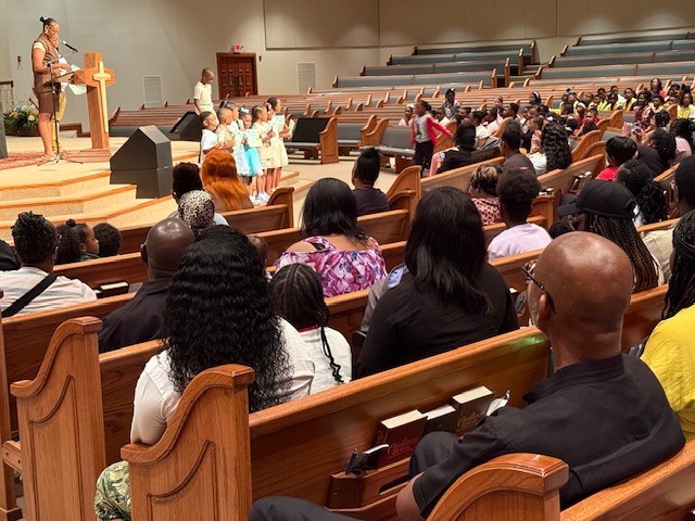 Parents watch  Fairview Elementary's  Awards Day Ceremony on Wednesday morning.